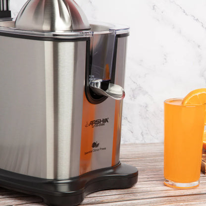 Arshia Citrus Juicer – 300W, Stainless Steel Cone, Anti-Drip, Compact Design