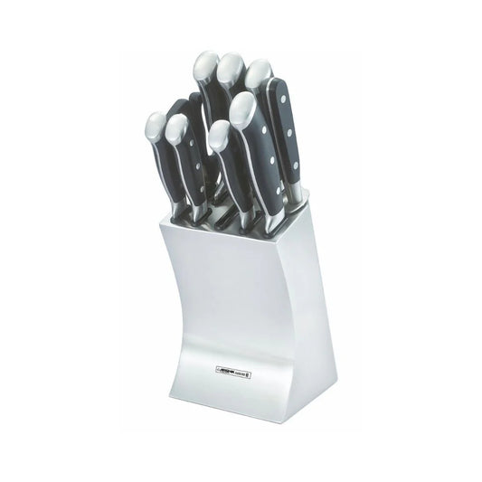 Arshia 10-Piece German Steel Knife Set with Wooden Block