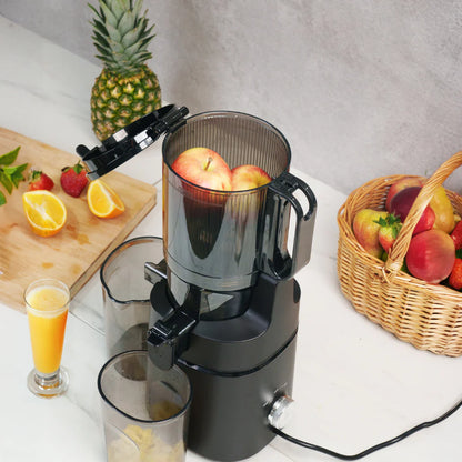 Arshia Slow Juicer 250W Cold Press, 130mm Wide Chute, Triple Filter, Grey/Black