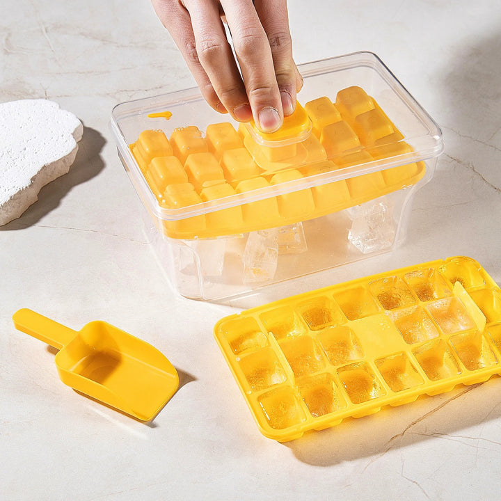 Ice Trays for Freezer with Lid &amp; Bin, Ice Cube Tray Making 68 pcs Ice Cubes, Easy Press to Release Ice