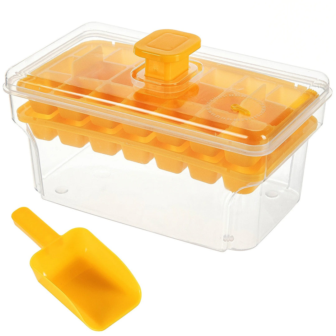 Ice Trays for Freezer with Lid &amp; Bin, Ice Cube Tray Making 68 pcs Ice Cubes, Easy Press to Release Ice
