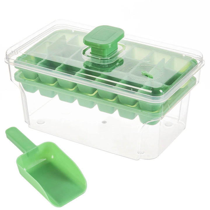Ice Trays for Freezer with Lid &amp; Bin, Ice Cube Tray Making 68 pcs Ice Cubes, Easy Press to Release Ice