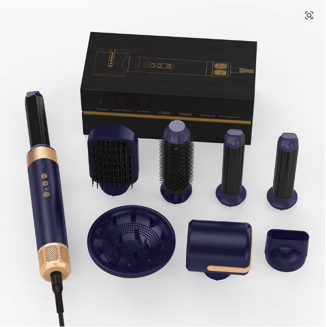 UKLISS Hair Dryer Brush 7 in 1, Air Styler Set with Curling Iron, Round Brush, Straightener for Women